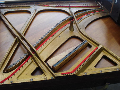 26 - Soundboard refinished and new understring felt installed 26 - Soundboard refinished and new understring felt installed